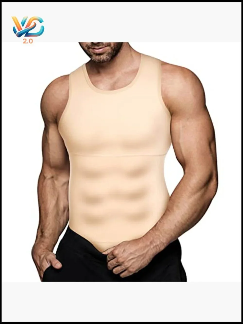 Men's Compression Tank Top Slimming Body Shaper Vest Workout Gym